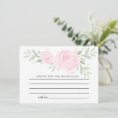 Blush roze bloemen Kaart advies (Staand voorkant)