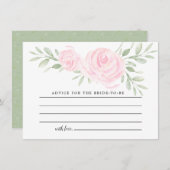 Blush roze bloemen Kaart advies (Voorkant / Achterkant)