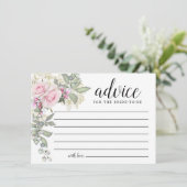 Blush roze bloemen Kaart advies (Staand voorkant)