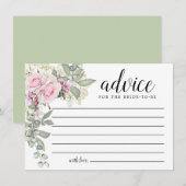 Blush roze bloemen Kaart advies (Voorkant / Achterkant)