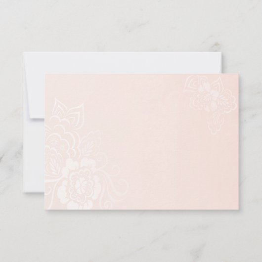 Blush Roze Bloemen Kant Bruiloft Save the Date (Achterkant)