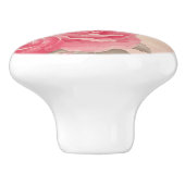  Blush Roze Bloemen Keramische Pull Knop (Zijkant)