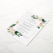 Blush roze Bloemen Lijst bruiloft Folie Uitnodiging (Gedraaid)