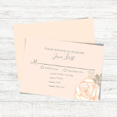 Blush Roze Bloemen Maaltijdkeuze Trouwen RSVP