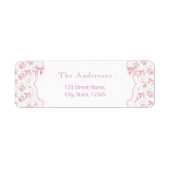Blush Roze Bloemen Meisje Baby shower Label (Voorkant)