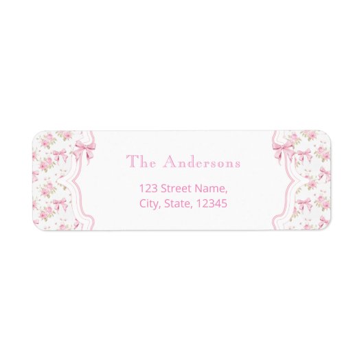 Blush Roze Bloemen Meisje Baby shower Label (Voorkant)