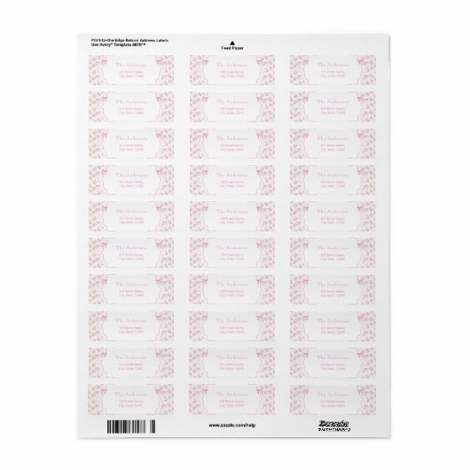 Blush Roze Bloemen Meisje Baby shower Label (Full Sheet)