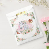 Blush Roze Bloemen Meisje Paard Verjaardagsfeest Bedankzakje (Gezegeld)