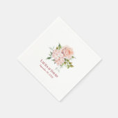 Blush Roze Bloemen Modern Botanisch Trouwpapier Servet (Hoek)