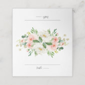 Blush roze bloemen Moderne botanische bruiloft Plaatskaartje (Buitenkant ongevouwen)