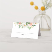 Blush roze bloemen Moderne botanische bruiloft Plaatskaartje (Voorkant)