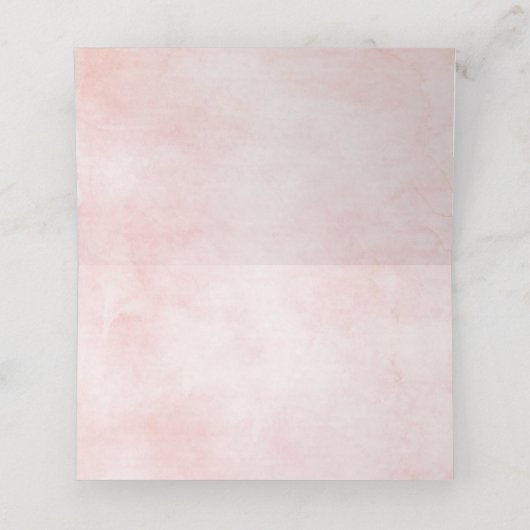 Blush roze bloemen Moderne botanische bruiloft Plaatskaartje (Binnenkant ongevouwen)