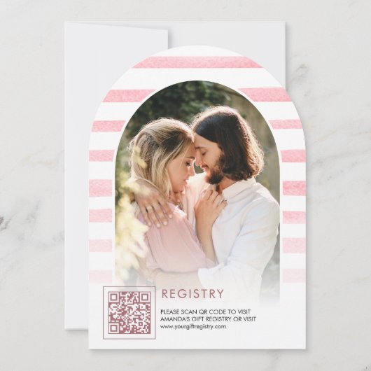 Blush Roze Bloemen Moon Arch Navy Vrijgezellenfees Kaart (Achterkant)