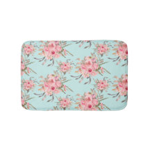 Blush roze bloemen op lichtblauw