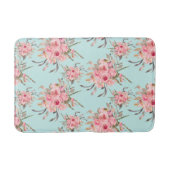 Blush roze bloemen op lichtblauw badmat (Voorkant)