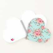 Blush roze bloemen op lichtblauw notitieboek (Binnen)