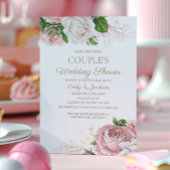 Blush Roze  Bloemen Paar's Wedding Shower Kaart