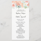 Blush Roze Bloemen Pampas Bruiloft Programmakaart (Voorkant)