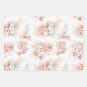 Blush Roze Bloemen Pampas Grass Patroon Elegant Inpakpapier Vel (Voorkant 2)