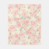 Blush roze  bloemen pastel rozen fleece deken (Voorkant)