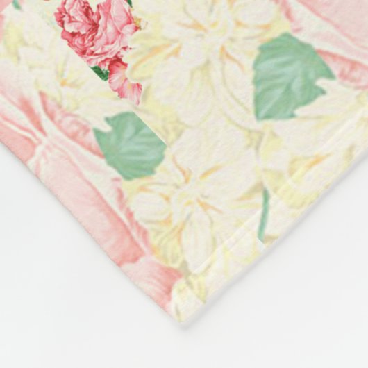 Blush roze  bloemen pastel rozen fleece deken (Hoek)