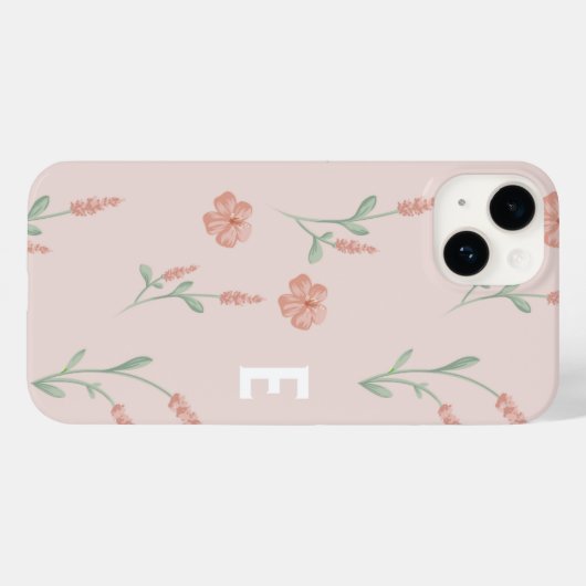 Blush Roze Bloemen Patroon I Telefoonhoesje Case-Mate iPhone Case (Achterkant (horizontaal))