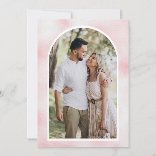 Blush Roze Bloemen Pompoen Schuur Hout Foto bruilo Save The Date (Achterkant)