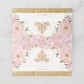 Blush Roze Bloemen Prinses Carriage Gastennaam Plaatskaartje (Buitenkant ongevouwen)