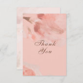 Blush Roze Bloemen Roos Waterverf Bruiloft Bedankkaart (Voorkant / Achterkant)