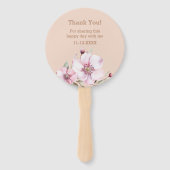 Blush Roze Bloemen Rozen Baby shower Handwaaier (Achterkant)