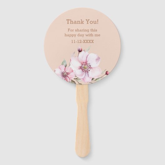 Blush Roze Bloemen Rozen Baby shower Handwaaier (Achterkant)