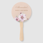 Blush Roze Bloemen Rozen Baby shower Handwaaier (Voorkant)