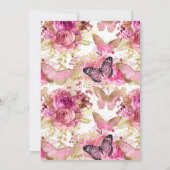 Blush Roze Bloemen Rozen Vrijgezellenfeest Monogra Kaart (Achterkant)