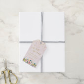 Blush Roze Bloemen Sip Hoera bruiloft Cadeaulabel (Met Touw)