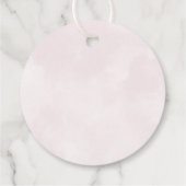 Blush Roze Bloemen Sip Hoera Bruiloft Ronde Bedankjes Labels (Achterkant)