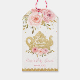 Blush Roze Bloemen Tea Party Baby shower Favor Cadeaulabel