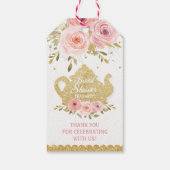 Blush Roze Bloemen Tea Party Vrijgezellenfeest Fav Cadeaulabel (Achterkant)