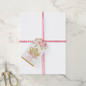 Blush Roze Bloemen Tea Party Vrijgezellenfeest Fav Cadeaulabel (Met Touw)