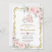  Blush Roze Bloemen Tea Party Vrijgezellenfeest Kaart (Voorkant)