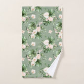 Blush roze bloemen tropische bladeren bad handdoek (Handdoek)