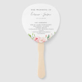 Blush Roze Bloemen Trouwprogramma Hand Fans Handwaaier (Voorkant)