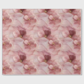 Blush roze bloemen verjaardag cadeaupapier (Vlak)