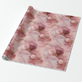 Blush roze bloemen verjaardag cadeaupapier (Uitgerold)