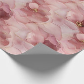 Blush roze bloemen verjaardag cadeaupapier (Hoek)