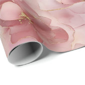 Blush roze bloemen verjaardag cadeaupapier (Rol Hoek)