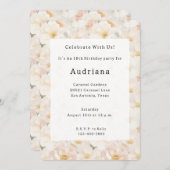 Blush Roze Bloemen Verjaardag Kaart (Voorkant / Achterkant)