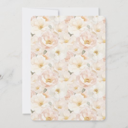 Blush Roze Bloemen Verjaardag Kaart (Achterkant)