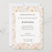 Blush Roze Bloemen Verjaardag Kaart (Voorkant)