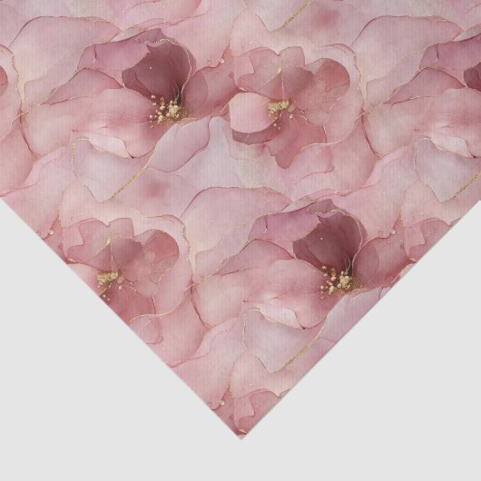 Blush roze bloemen verjaardag tissuepapier (Detail)