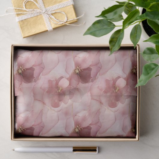 Blush roze bloemen verjaardag tissuepapier (Geschenk)